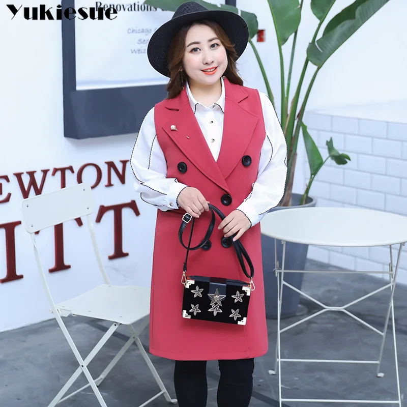 Women Autumn Spring Vest Waistcoat Lady Office Wear Long Waistcoat Women Coat Casual Sleeveless Vest Jacket Plus Size 4XL Women Autumn Spring Vest Waistcoat Lady Office Wear Long Waistcoat Women Coat Casual Sleeveless Vest Jacket Plus Size 4XL