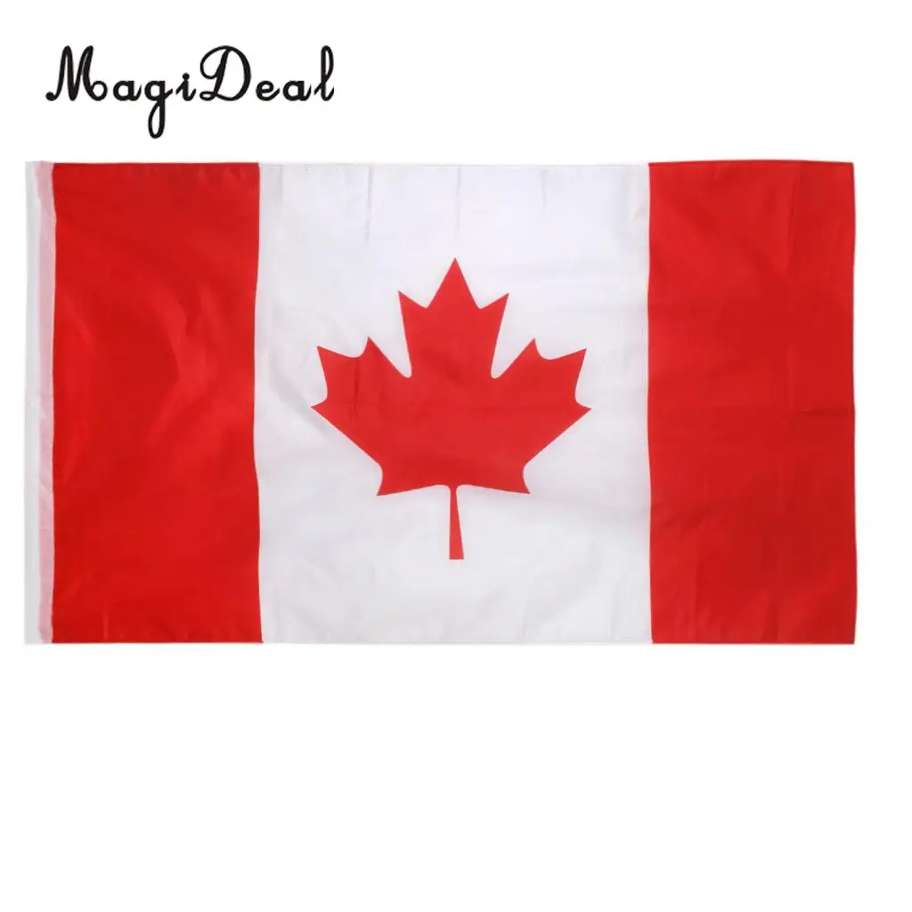 2 Pieces American USA Canada Canadian Flag Large Banner 150X90cm / 5X3ft