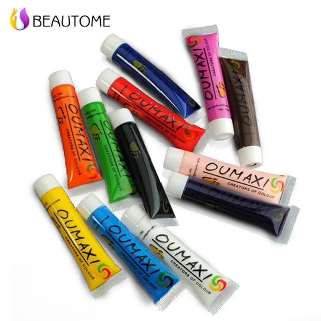 12 Bottles/set Acrylic Nail Kit Paints 3D Nail Art Designs ...