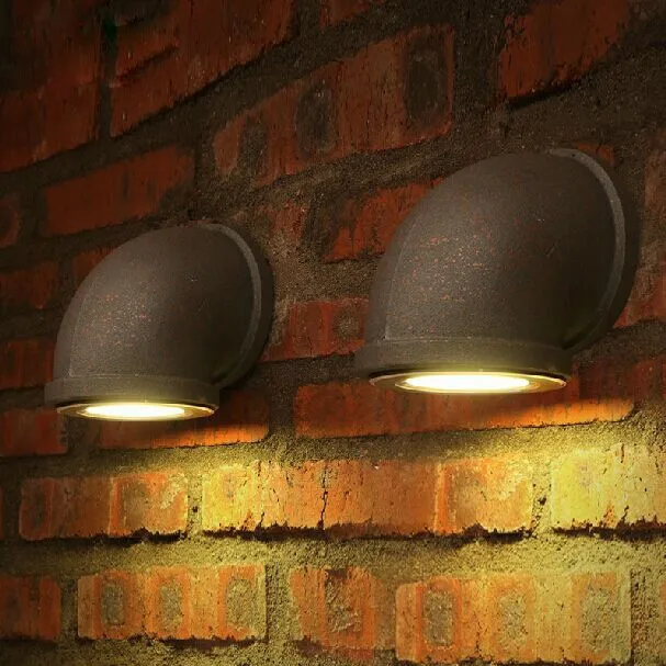 Американская страна стена водопровода лампы Ретро железная промышленная водопроводная труба крепеж для настенных светильников домашнего внутреннего освещения кафе Паб лампа