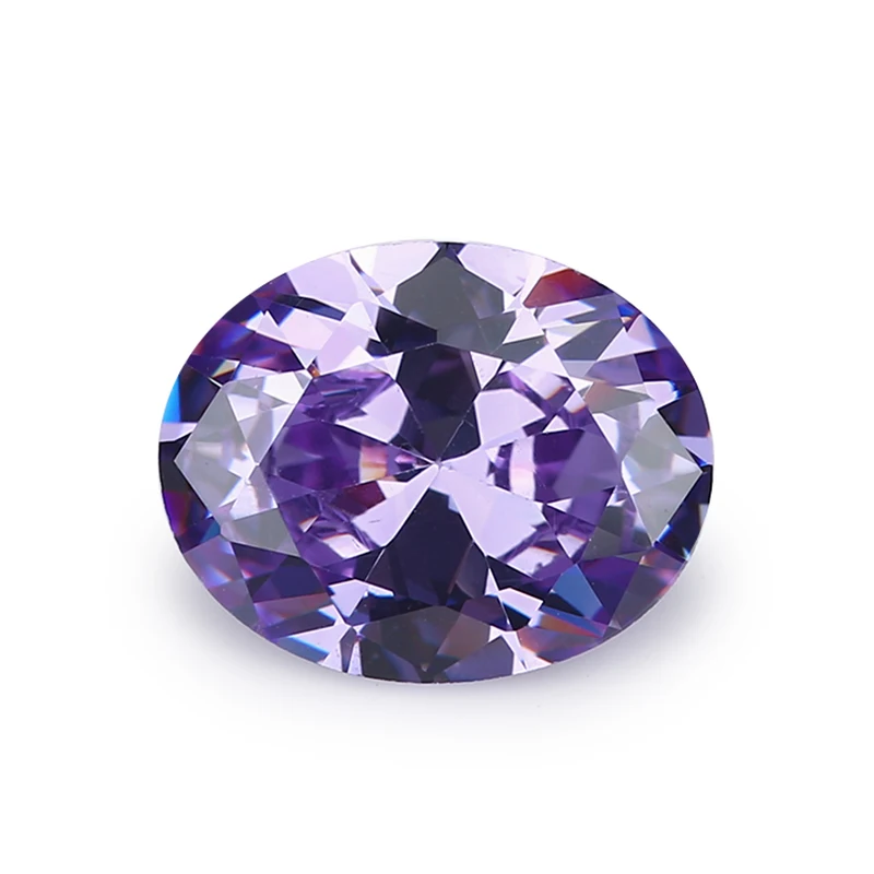 

Loose gem stone 2x3~13x18mm lavender zircon stones oval cut shaped cubic zirconia crystals 10pcs / bag applied engagement rings
