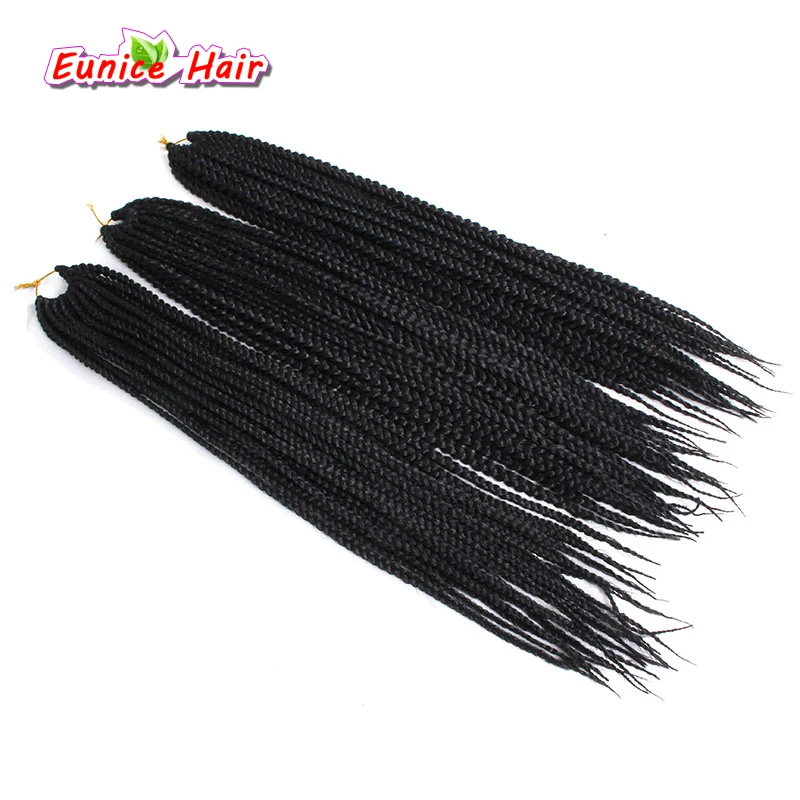 

18 24inch box braids crochet braiding hair extension synthetic purple/black crochet braids 20strands/pack 3packs