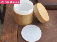 Free shipping high quality 100g 5/10pcs/lot bamboo cream jar inner PP body care cream jar,bamboo packing bottle