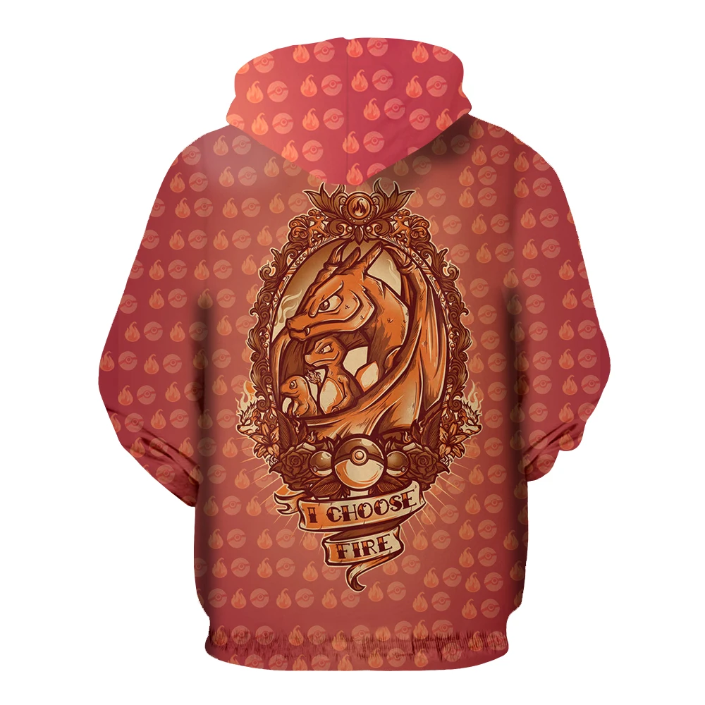 Мужская толстовка с капюшоном, толстовки, Женская Мужская толстовка с капюшоном, аниме, драконий жемчуг, Покемон, электрическая огненная трава, вода, 3D принт, модная куртка с капюшоном