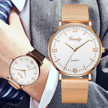 

Mens Watches Business Sports Leisure Quartz WristWatch Stainless Steel Mesh Strap Ultra Thin Dial Date Clock Relogio Masculino