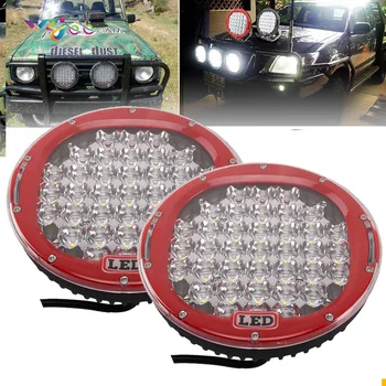 

WZJOO Pair 185W Round 9inch 4x4 Offroad Light 12V Led Driving Work Light For Truck Boat 4WD SUV ATV Car 12V 24V External Lights