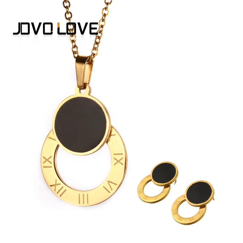 

Unique Double Round Roman Numeral Design Gold Color Pendant Necklaces Jewelry for Women Female Wedding Jewelry