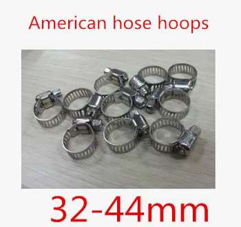

50pcs/lot High Quality 32-44mm American hose Clamp,Stainless Steel Hose Hoop Pipe Clamp