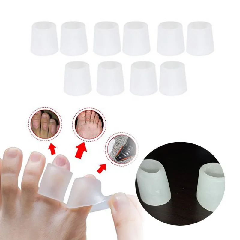 

10pcs/5pairs Ortic Silicone Gel Toe Tube Blisters Corrector Pinkie Protector Gel Bunion Toe Finger Separation Protection Gel