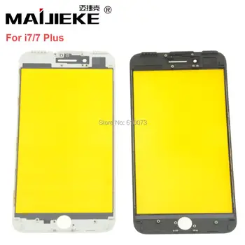 

5PCS MAIJIEKE Top Quality Cold Press 2 in 1 Front Screen Outer Glass Lens with frame Replacement for iphone 7 7plus Touch Panel