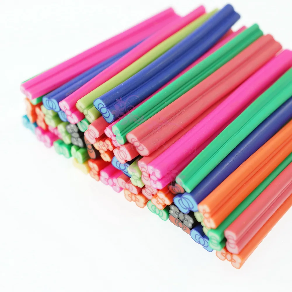 1 Pack 50pcs Sticks Polymer Clay Decoration 5CM Length 3D Nail Art Manicure Cellphone Case Scrapbook DIY Design Accessories 2