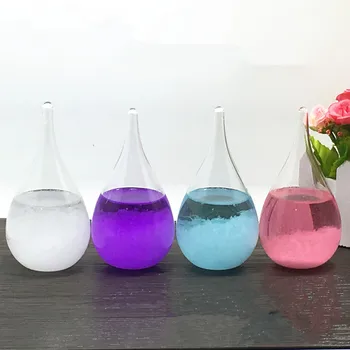 

New Weather Forecast Crystal Tempo Drop Water Shape Rainstorm Glass For Home Decor Christmas Gift Party Ornaments Craft Modern