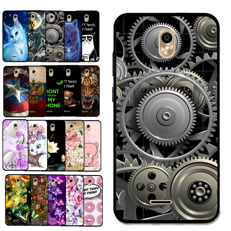 Для BQ 5300 Black Gear Art Paint Pattern чехол для BQ-5300G мягкие чехлы из ТПУ с бархатным рисунком |