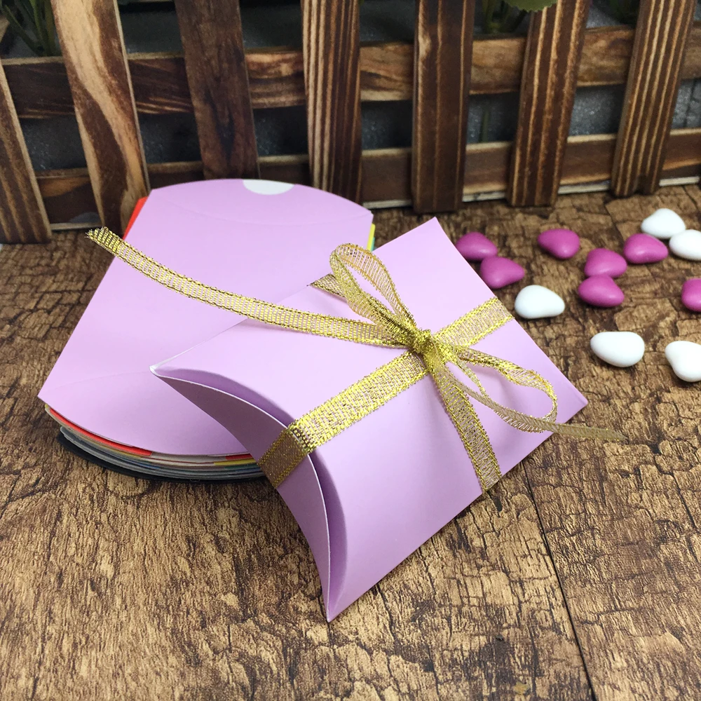 100 шт./лот коробка для конфет в форме подушки бумажная ПВХ Свадебная подарочная коробка вечерние подушки оптом коробки cajas de regalo
