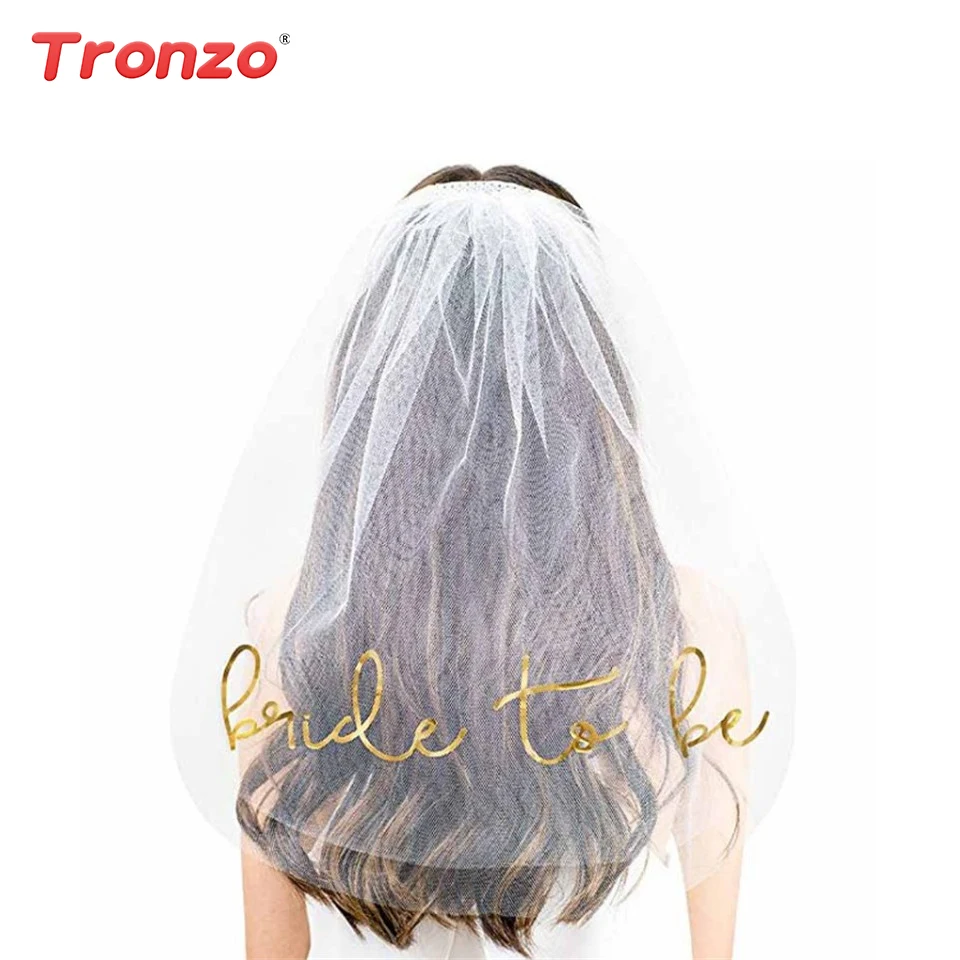 

Tronzo Bride To Be Veil Gild Wedding Decoration White Wedding Veil Bachelorette Party Decorations Hen Party Bridal Shower Favors