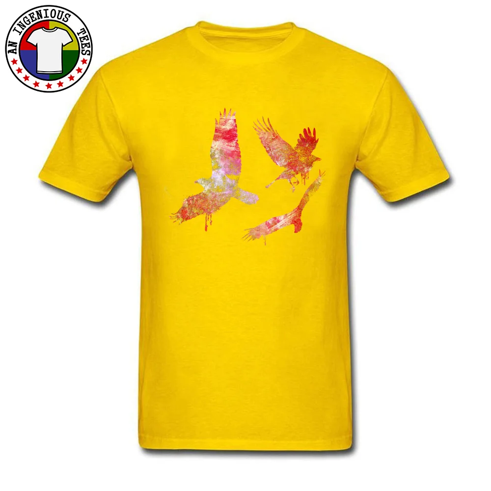  Men T Shirt Birds Hip hop Tops Shirt 100% Cotton Crew Neck Short Sleeve Party Tees Father Day Top Quality Birds yellow