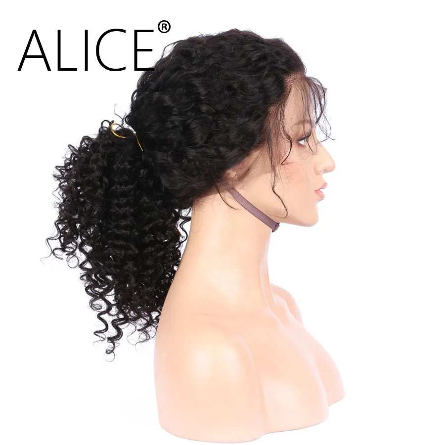 ALICE 360 Frontal Wig Bleacked Knots Brazilian Curly Human Hair Wigs (7)