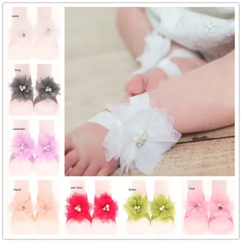 

24Pairs barefoot Sandals s feet accessories for summer Feet Shoes Newborn Socks Flower Shoes Photo Props