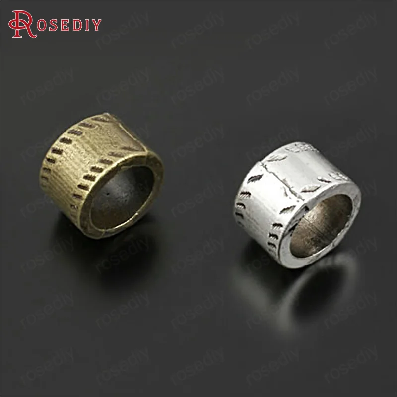 

50PCS 10x7.5MM,hole 7.5MM Antique Bronze Zinc Alloy Cylinder Large Hole Spacer Beads Bracelet Beads Diy Jewelry Accessories
