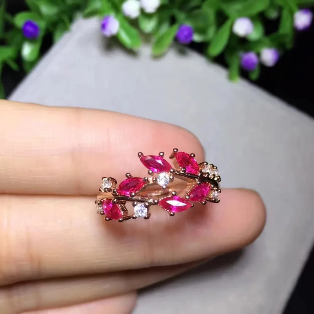 

2017 Qi Xuan_Fashion Jewelry_Red Stone Simple Elegant Woman Rings_Rose Gold Color Fashion Red Rings_Manufacturer Directly Sales
