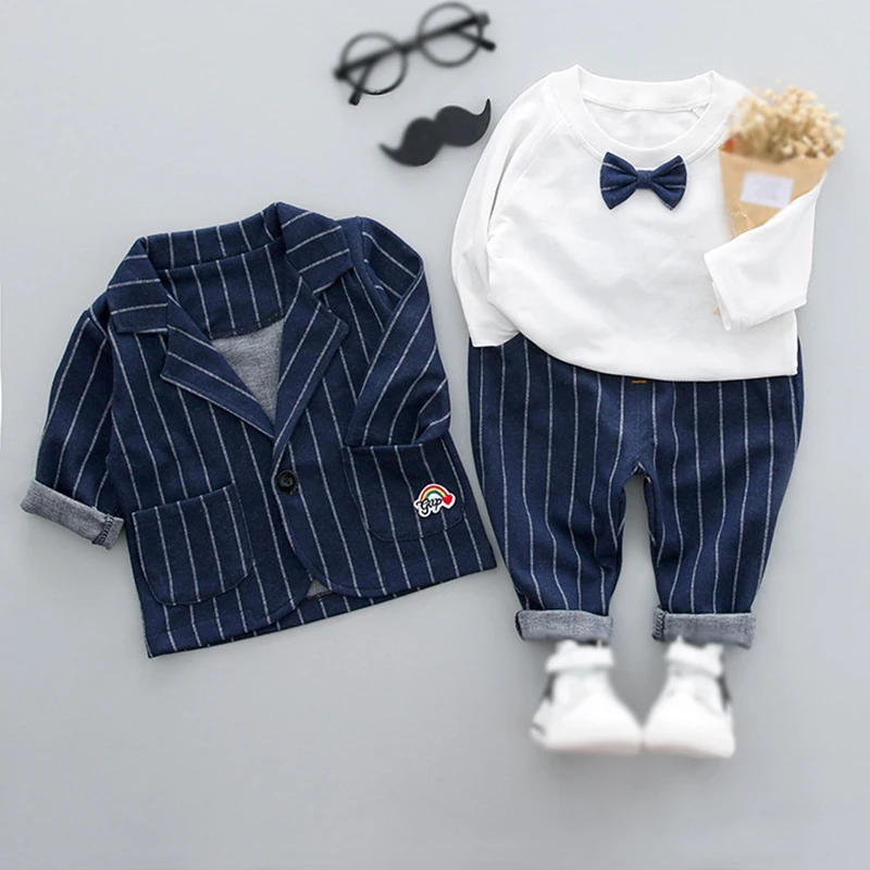 Baby suit winter newborn baby boy clothes tops pants suit for boys 3PCS handsome boy cohting set