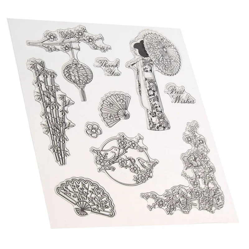 

1pcs Bird Flower Language Transparent Stamp for Hand Account Scrapbook Photo Album Diary Card Graffiti DIY Decor Supplies
