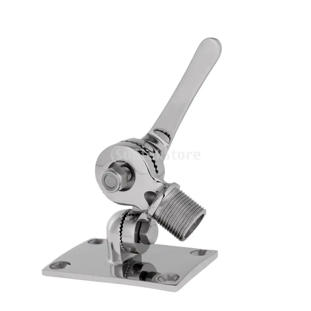 

Marine Stainless Steel Ratchet Rail Mount Adjustable Antenna Base for Boats