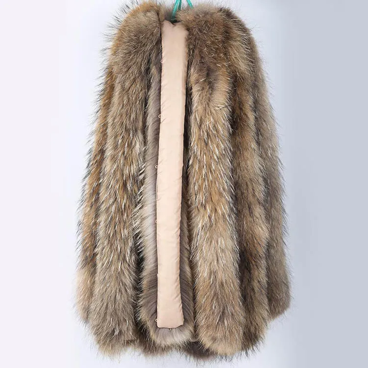70 см натуральный мех енота воротник шарф для женщин зимнее пальто шапка теплый натуральный меховой воротник-шарф материал изделия