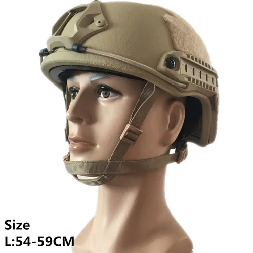 DEWBest FDK-04 Тактический NIJ IIIA Пуленепробиваемый Шлем охотничий Быстрый основной баллистический шлем для стрельбы военных игр - Цвет: FDK04 Sand L