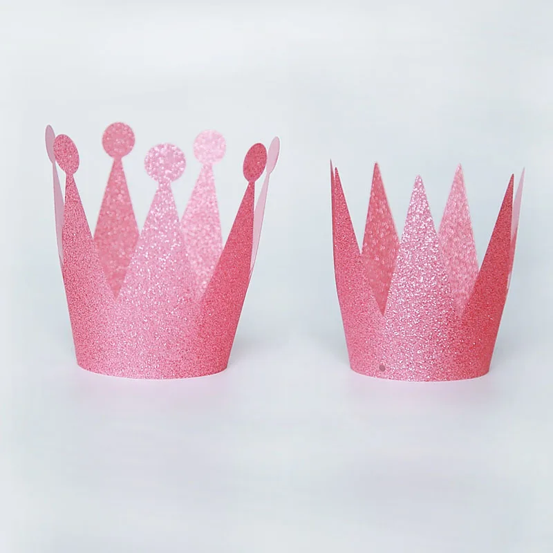 Реквизит для фотосессии 6 шт./компл. Корона Кепки босоножки на высоком каблуке Blingbling с блестками на день рождения шляпа картон День рождения поставки принцесса короны