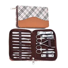 18 шт. маникюрный набор для ногтей, инструменты для ухода за ногтями с пинцетом, машинка для стрижки бровей, ножницы, игла для прыщей