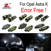 13 pcs free Error per Vauxhall Accessori per Opel Astra K OPC GTC LED Interno della cupola mappa Luci di lampadina Kit (2015 +)
