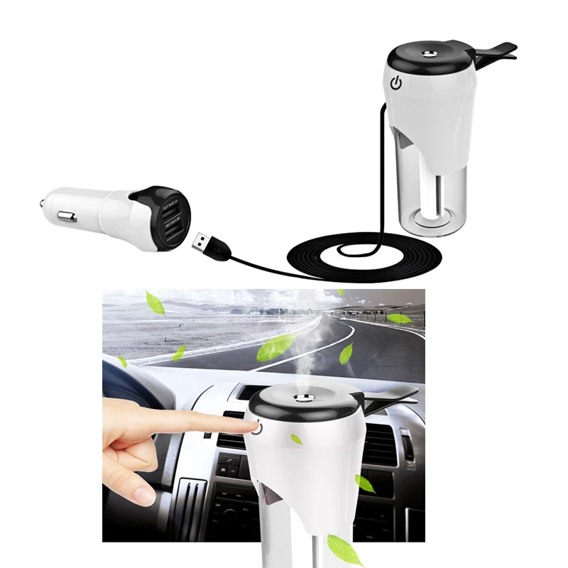 

Car Steam Humidifier Air Purifier Aroma Diffuser 12V Dual USB Car Charger Purify Aroma Diffuser Nebulizer Humidifier