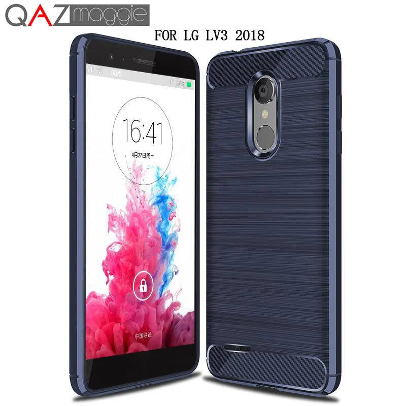 Чехол QAZ Maggie для LG LV3 2018 силиконовый мягкий ТПУ матовый чехол из углеродного
