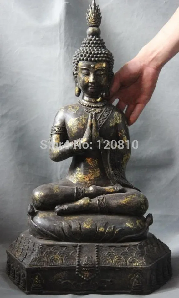

Thailand Buddhism Temple Copper Bronze Sakyamuni rulai Amitabha Buddha Statue
