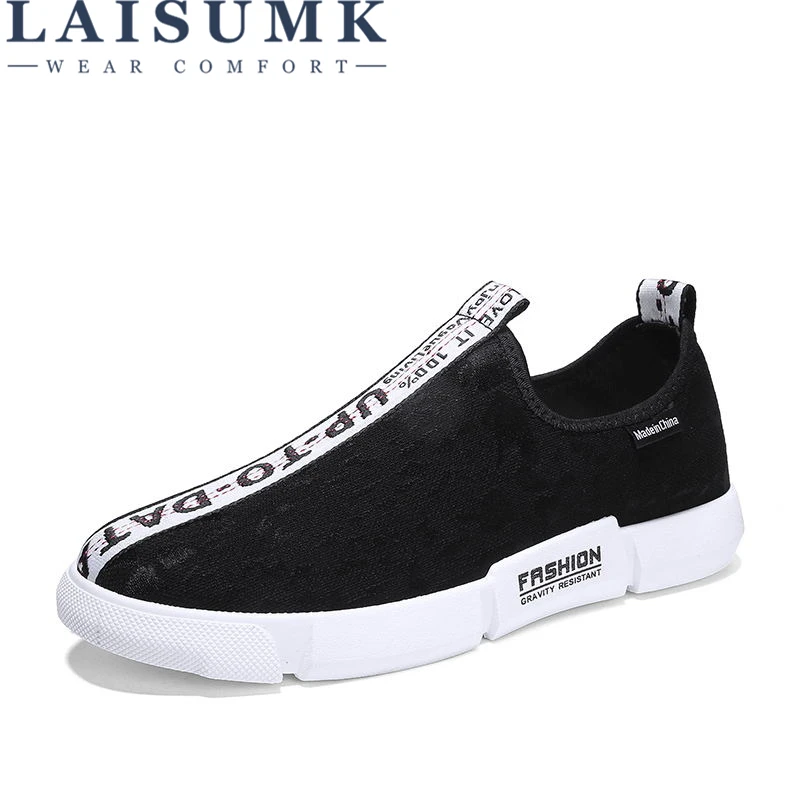 

LAISUMK High Quality Summer Shoes Fashion Flats Casual Shoes Breathable 2019 Men Shoes Breathable Comfortable Slip On Sneakers