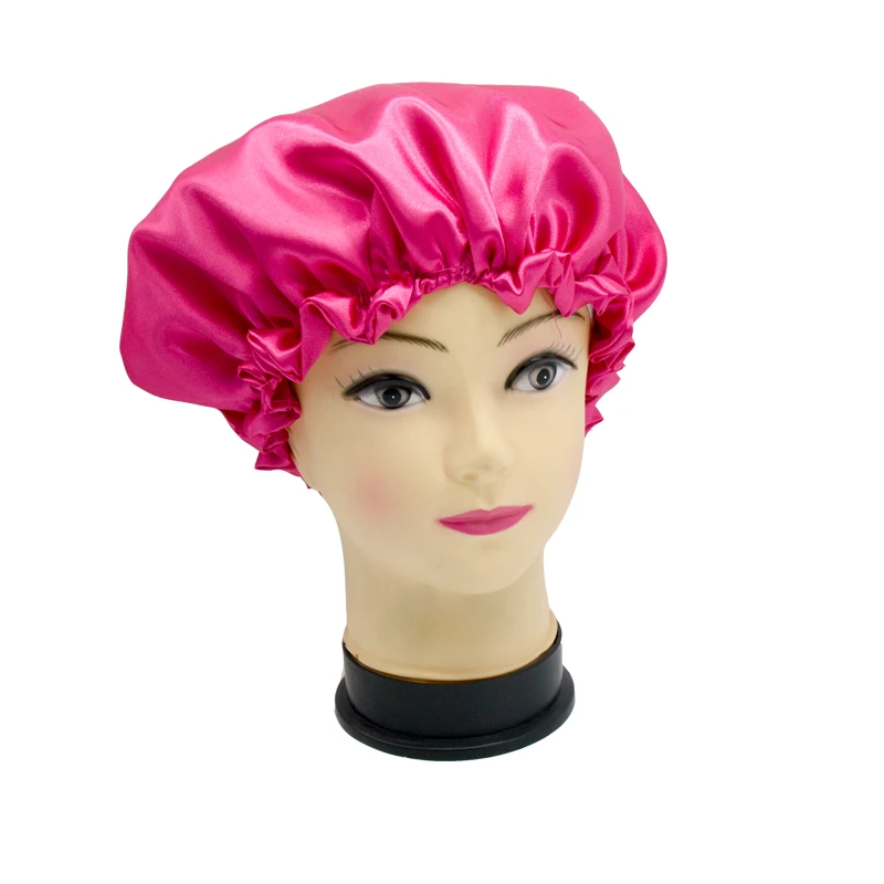 

Blank Stock 2019 New Two-Layer Polyester Satin Bonnets Caring Extention Wig Hairs Sleep Cap Bath Caps Adult