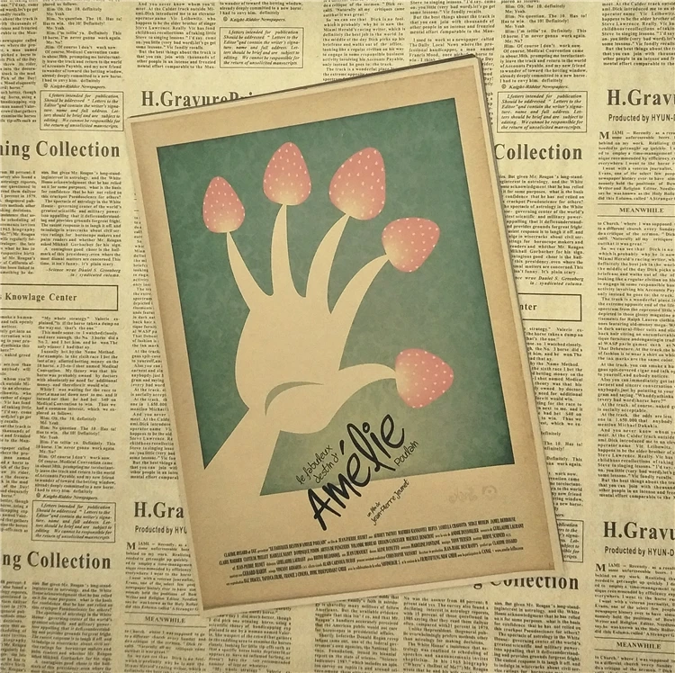 Amelie классический фильм крафт-бумага Плакат Бар Кафе гостиная столовая настенные декоративные картины