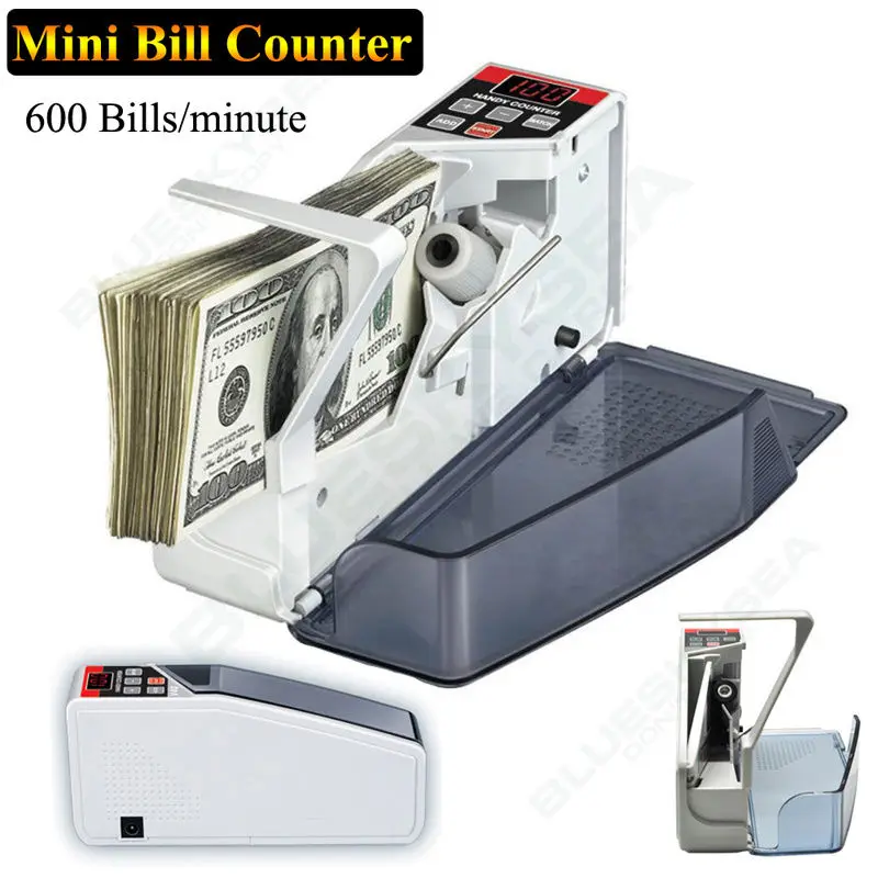 

BOBLOV Mini Portable Cash Count Money Currency Counter Fast Counting Multi Bills V40 Free shipping