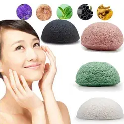 Лице Puff очищения Стиральная Губка Konjac Конняку Exfoliator Очищающий Губка Уход за лицом Макияж средства Фонда Губка