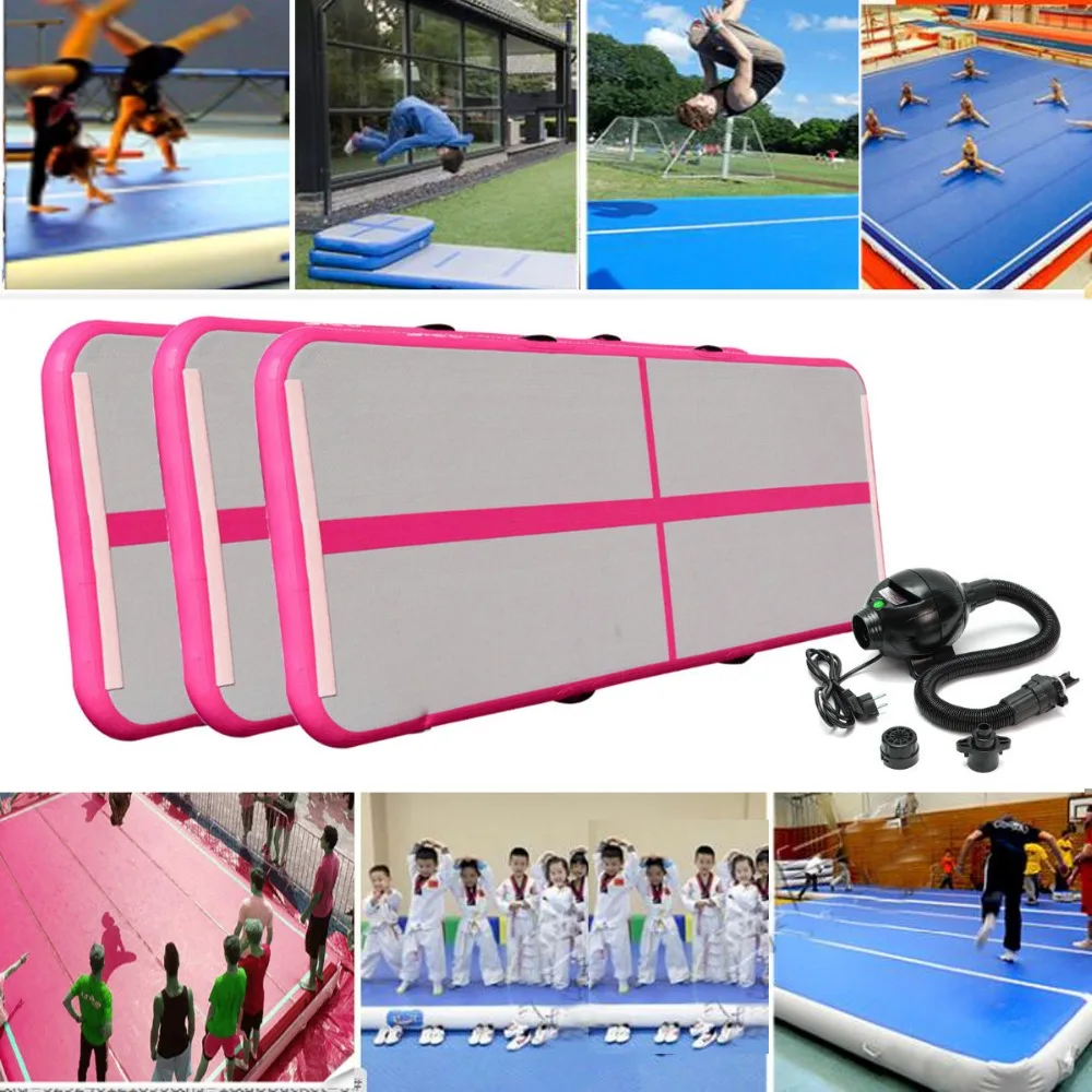 Cheap 3m 4m 5m Inflatable Track Gymnastics Mattress Gym Tumble Airtrack Floor Yoga Olympics Tumbling wrestling Yogo Electric Air Pump