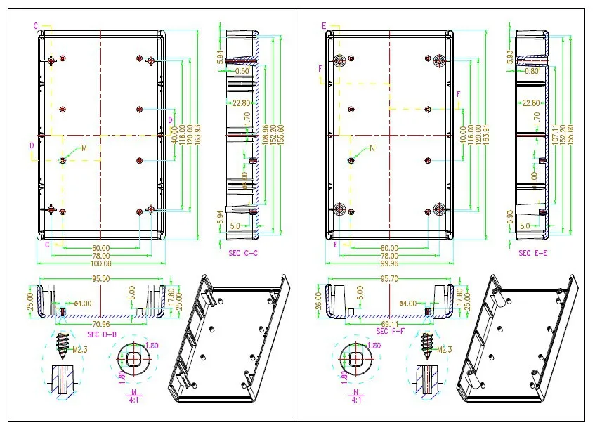 Free-shipping-2pcs-lot-black-plastic-housing-electronic-box-plastic-enclosure-DIY-abs-junction-box-160