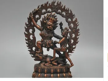 

YM 311 10'' Tibet Yamantaka Buddha Protector Deity Lord Of Hell Escort Bronze Statue