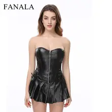 Женское нижнее белье без рукавов с вырезом лодочкой, мини-молния, летнее сексуальное черное кружевное женское приталенное бюстье, комплект из кожаных брюк