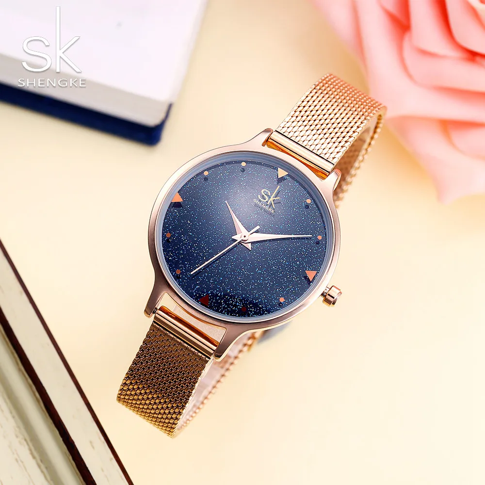 Koop SHENGKE Nieuwe Starry Ontwerp Horloge Vrouwen Stijlvolle Quartz Vrouwen Horloges Luxe Mode Dames Gift Jurk Polshorloge Relogio Feminino