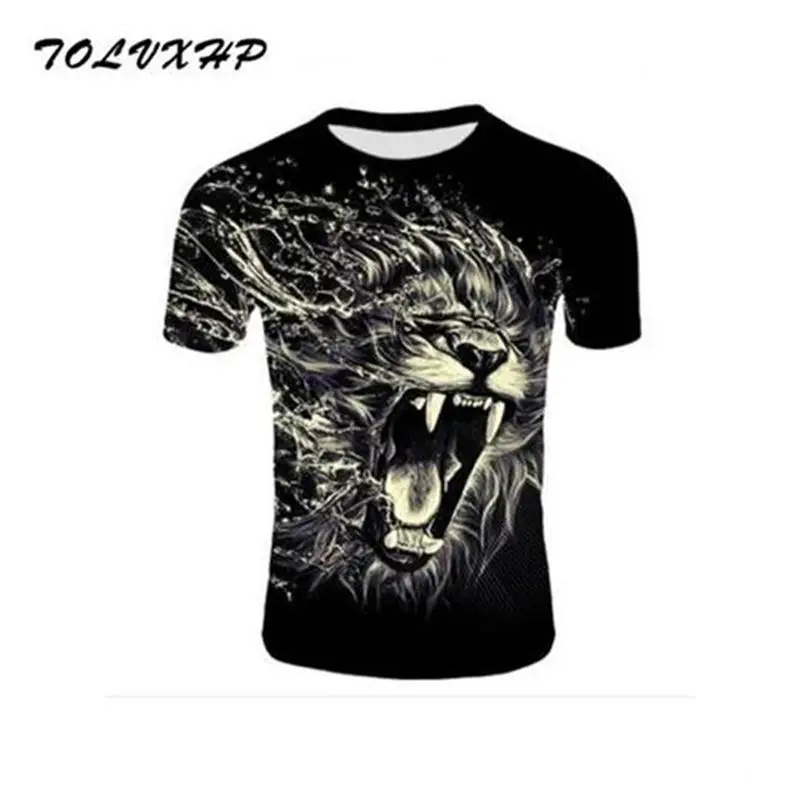 lion Printed T shirts Men 3d T shirts Drop Ship Top Tee Short Sleeve ...