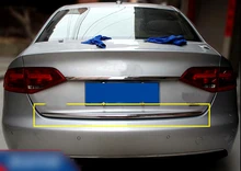 1* Stainless Steel Outer Exterior Rear Trunk Gate Lid Cover Trim Sticker Styling For Audi A4 B8 Sedan 2008 2009 2010 2011 2012