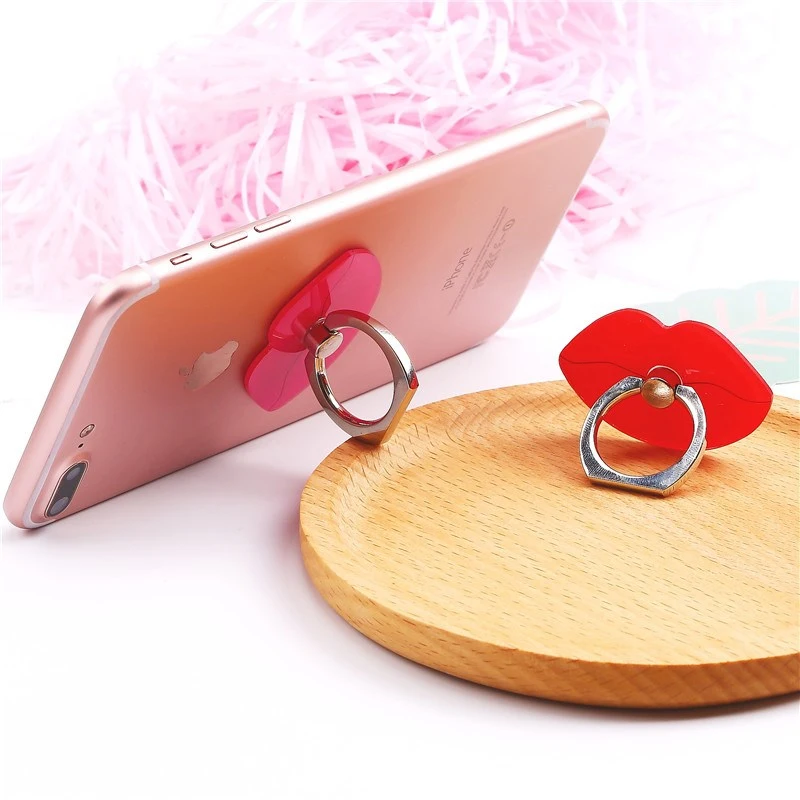 

Red lip Finger Ring Stand Mobile Phone Smartphone Holder 360 rotation support universal sexy Model lovers cute phone holder