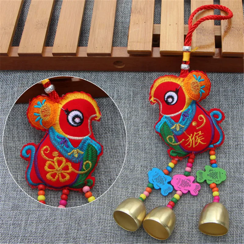 Chinese New Year Of The Pig Stuffed Toy Ethnic Flavor Zodiac Mascot Benediction Child Baby Lucky Pendant Small Bell12