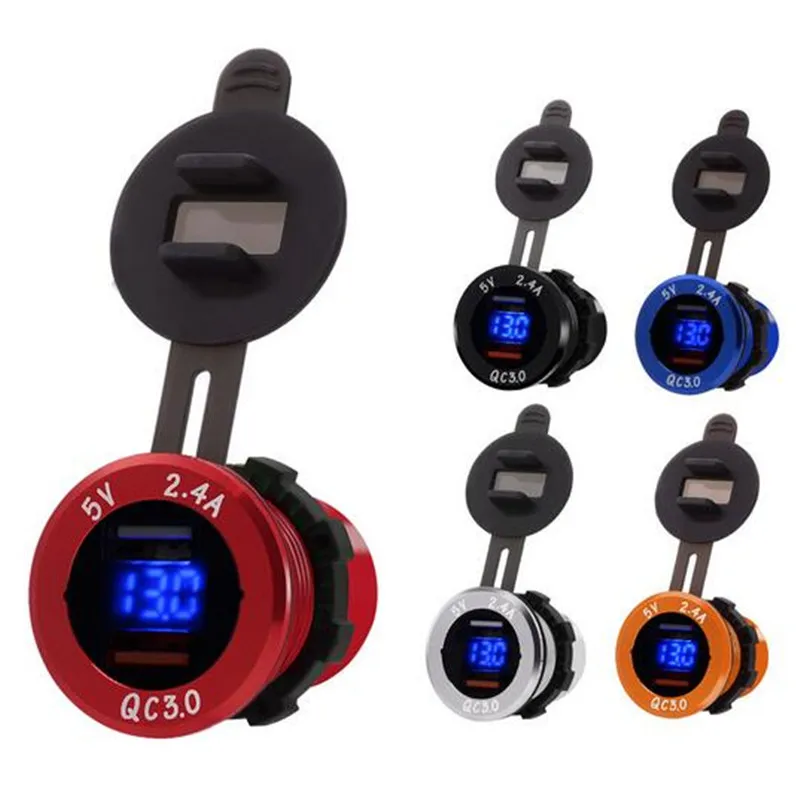 

WUPP QC 3.0 Power Socket Car Quick Charger Dual Aluminum LED Voltmeter Indicator 5 V/ 3.4 A 2 port Charging